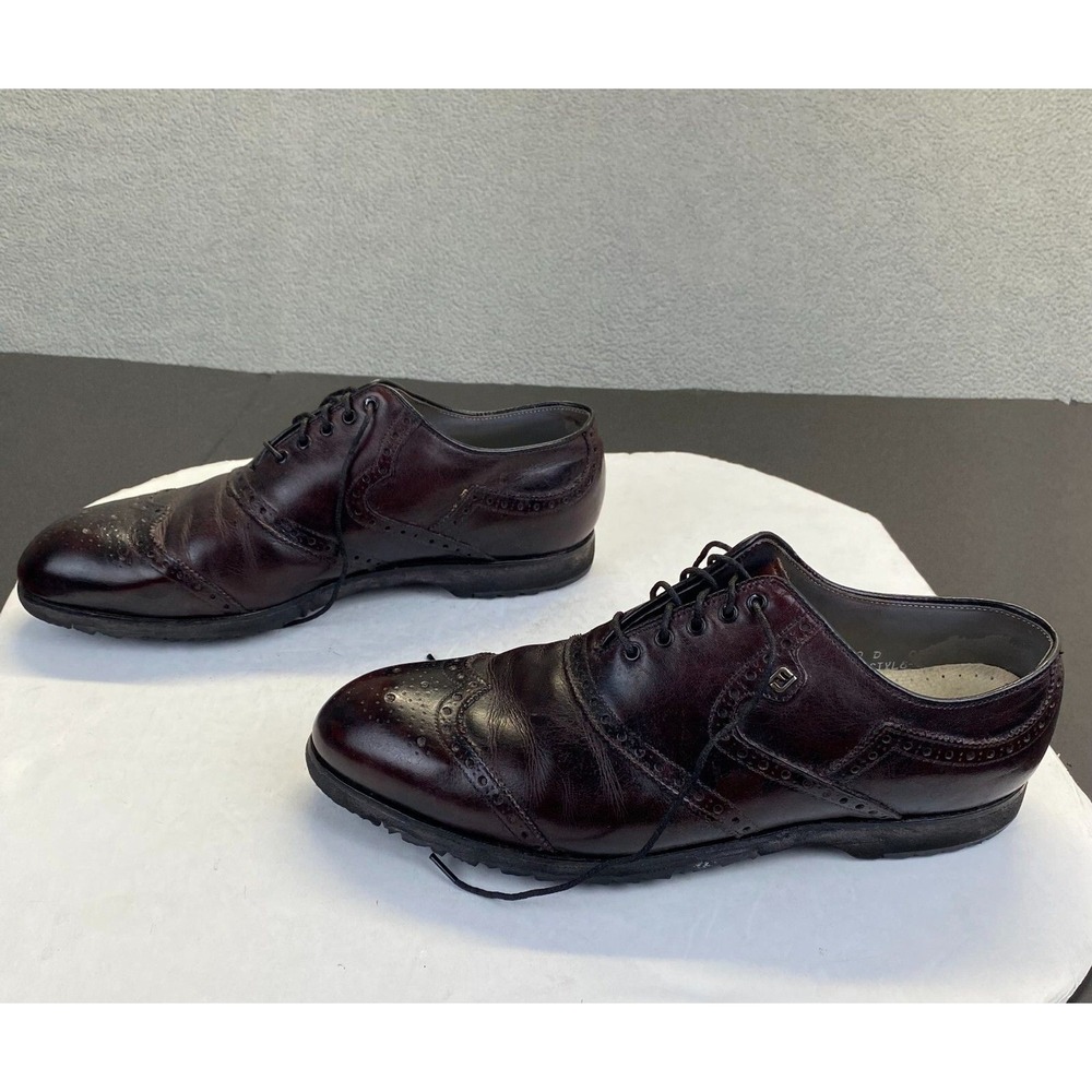 VTG FootJoy Classics Mens Spikeless Golf Shoes Wingtip Oxblood Red Size10D 55814